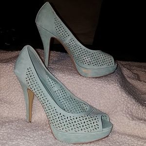 Apt 9 Teal High Heel Platform Shoes Size 9 .5